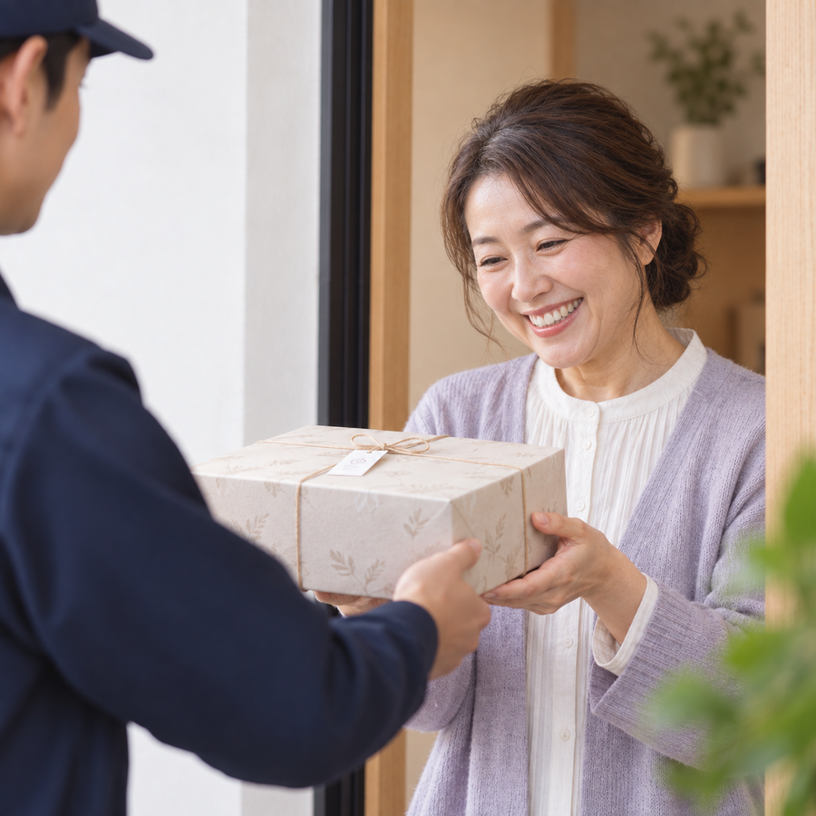 相手が住所を入力して受け取る